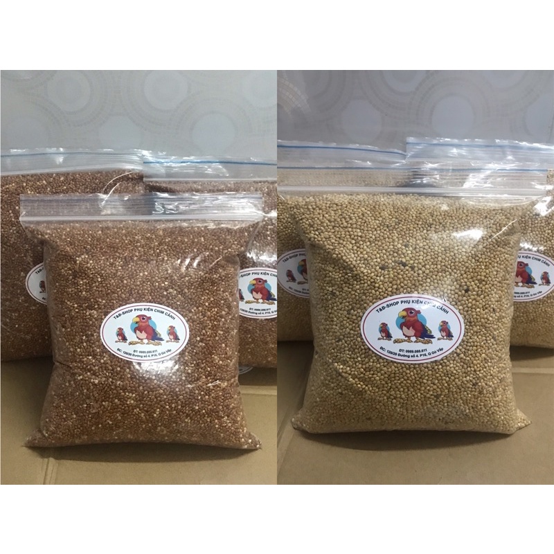 KÊ HẠT ĐỎ TO & KÊ VÀNG HẠT DINH DƯỠNG CHO YẾN  PHỤNG, MANH MANH,CU GÁY,BỒ CÂU…