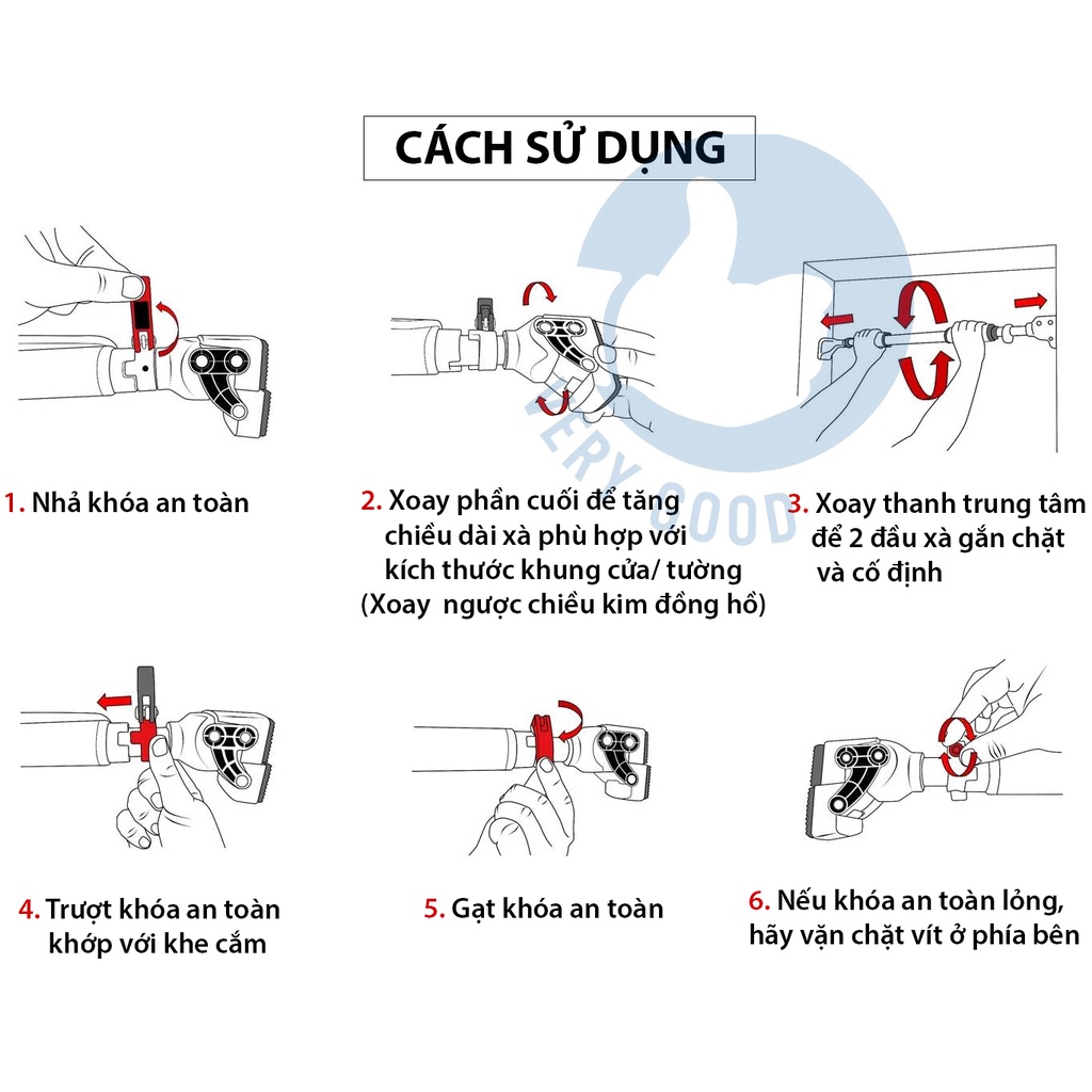 Thanh tập xà đơn gắn cửa treo tường cao cấp có chốt chống xoay, điều chỉnh độ dài từ 72 đến 150cmmeomeo