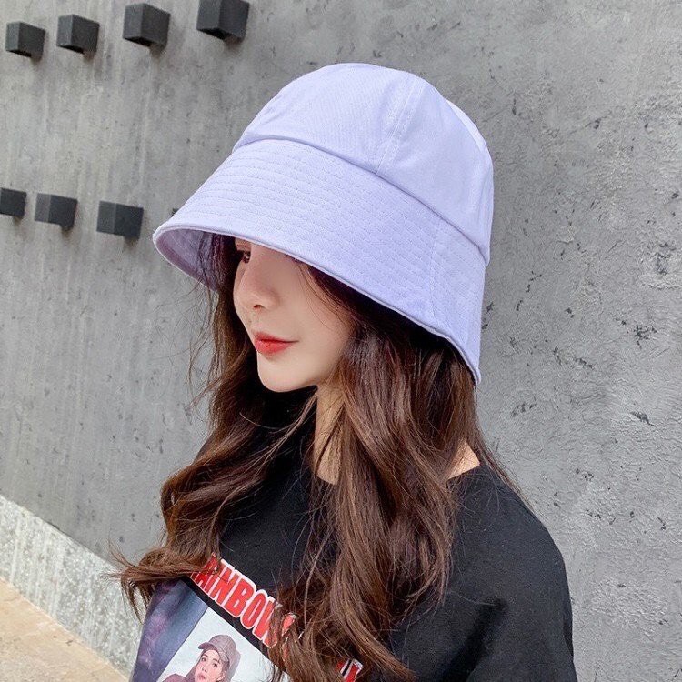 Nón bucket vành cụp mũ trơn nhiều màu phong cách Ulzzang Unisex