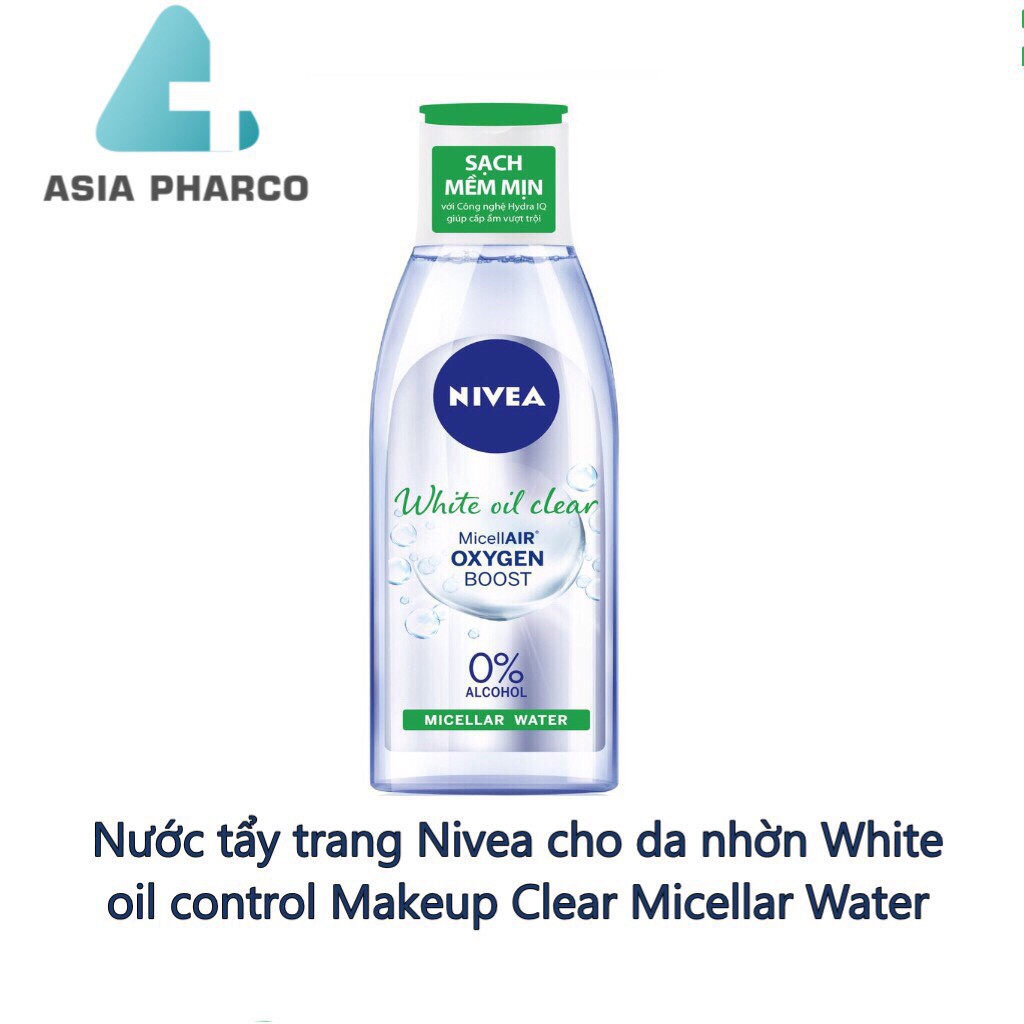 Nước tẩy trang Nivea cho da nhờn White oil control Makeup Clear Micellar Water