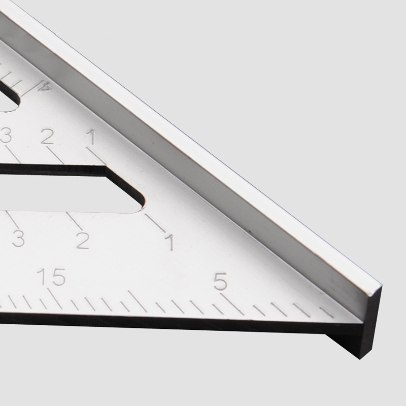 Thước tam giác, thước gỗ góc phải 7inch, 180mm, 45 độ hợp kim nhôm TUOSEN