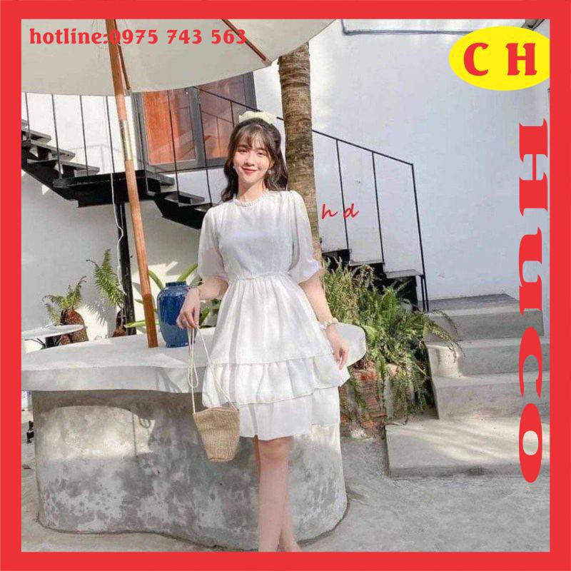 🦋sét đầm nữ🦋đầm nữ vintage trắng tinh khôi🦋váy nữ kiểu dáng trẻ trung dài xòe ba tầng freesize giá rẻ kèm video ảnh thật | BigBuy360 - bigbuy360.vn