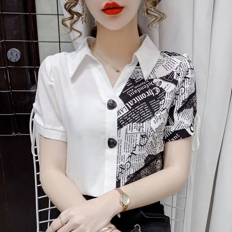 Áo Sơ Mi Tay Ngắn Dáng Rộng Phong Cách Hàn Quốc Thời Trang Mùa Hè Cho Nữ