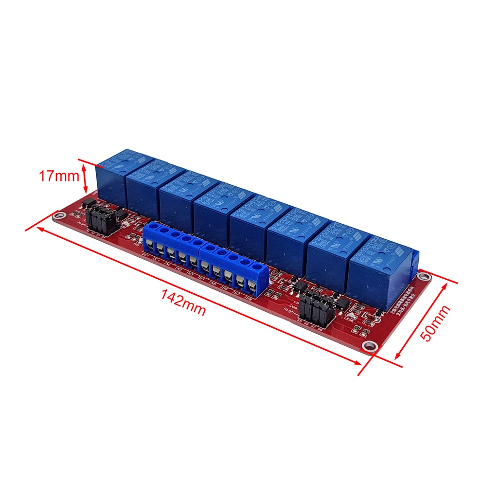 Module relay với opto cách ly kích H/L 24VDC 10A 2 Relay / 8 Relay