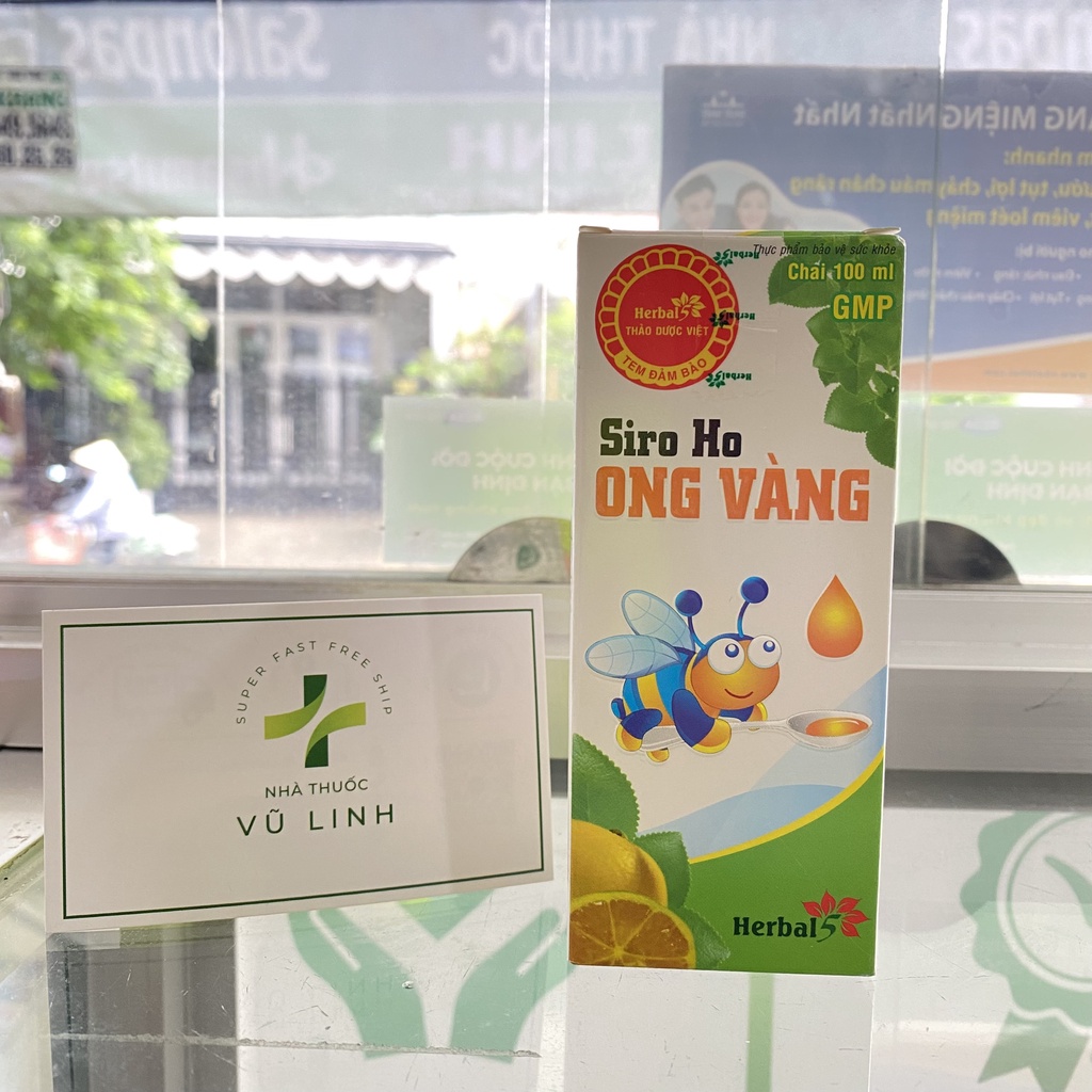 (CHÍNH HÃNG) Siro ho Ong Vàng giảm ho- viêm họng-hết khò khè (Chai 100ml)