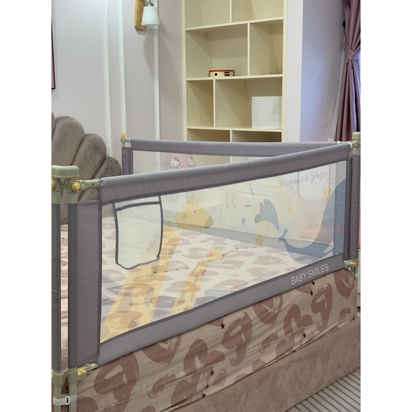 (Bản nâng cấp 2022) Thanh Chắn Giường BABY SMILES hạ chéo 1 bên, độ cao tuỳ chỉnh 65-95CM