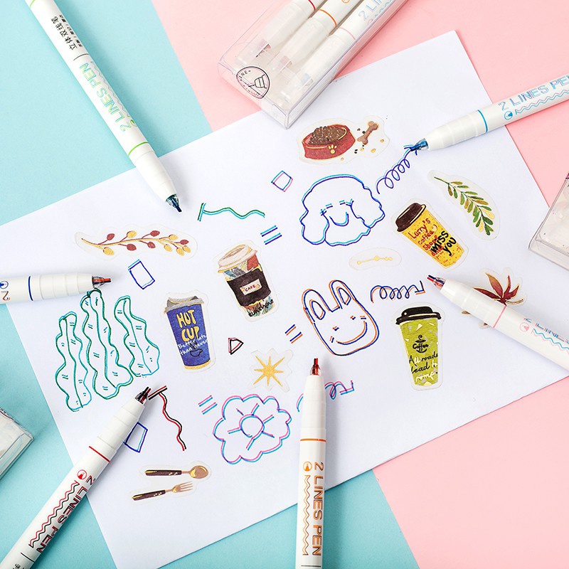 Set 6 Bút Mực Gel Ngòi 0.5mm Trang Trí Sổ Tay