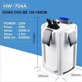 Lọc Thùng SUNSUN HW-704A [45W]- Lọc Thùng Ngoài cao cấp cho bể cá cảnh, thuỷ sinh
