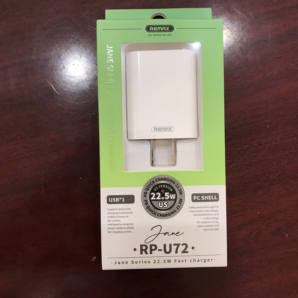 Củ sạc nhanh Remax 22.5W Chính Hãng RP-U72. Sạc nhanh 22.5W cho Iphone/Samsung/Oppo/Xiaomi tốc độ sạc nhanh và ổn định