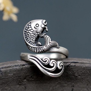 Nhẫn bạc Thái hình Cá Chép