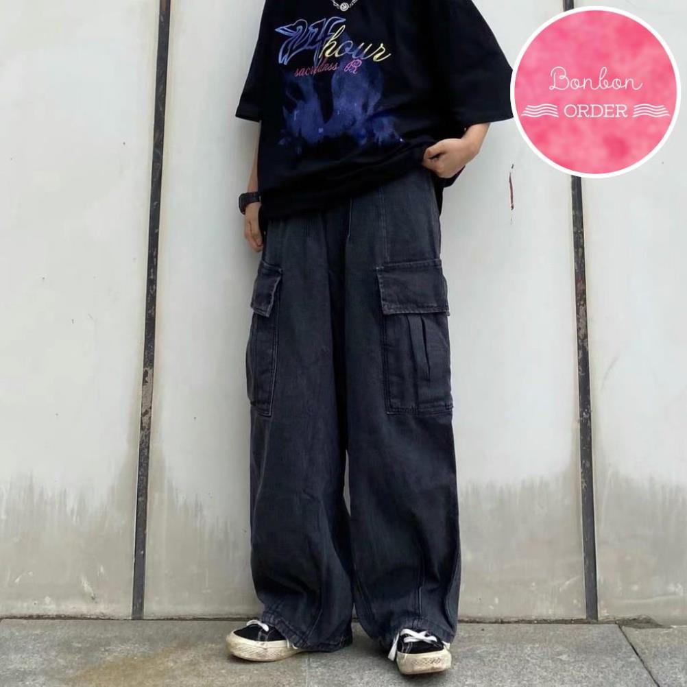 QUẦN JEAN TÚI HỘP ULZZANG ỐNG RỘNG CỰC CHẤT -