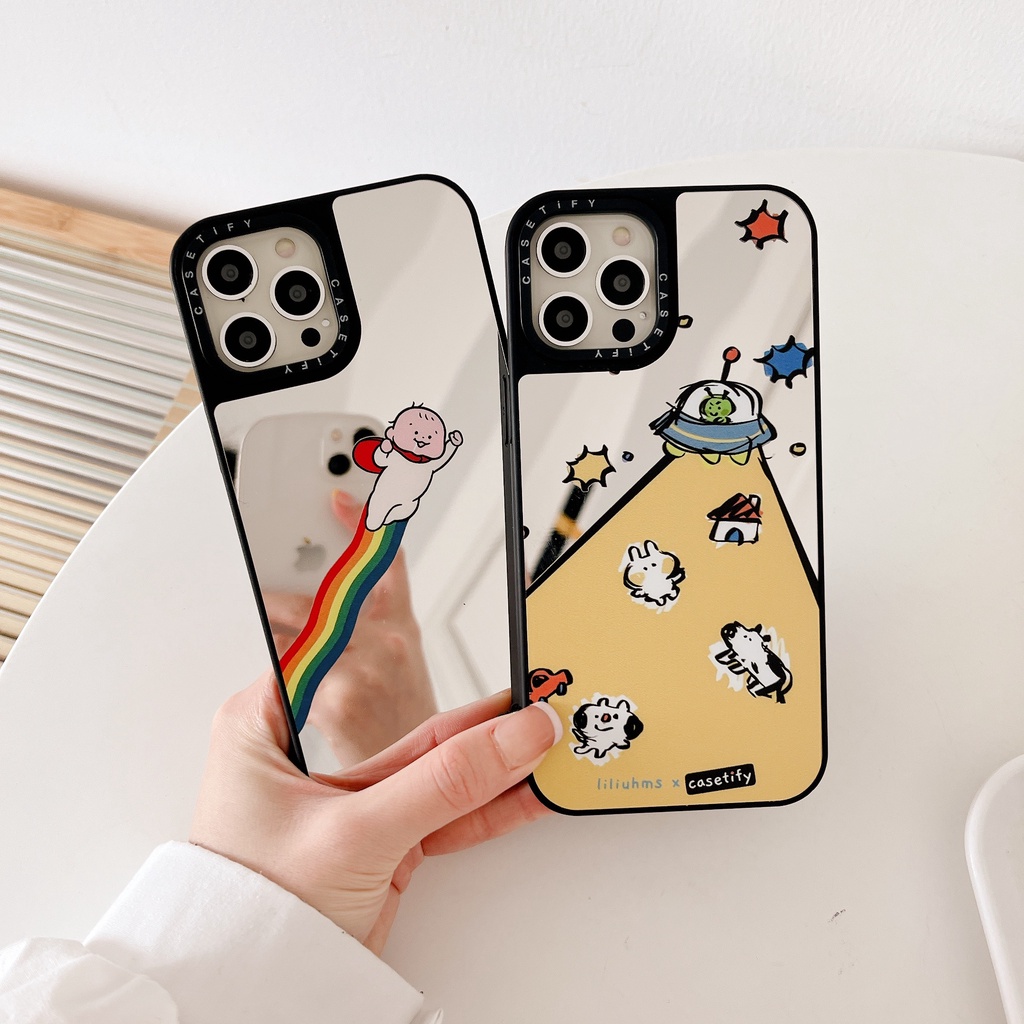 Ốp Lưng Chống Sốc Hình Người Ngoài Hành Tinh Cho iPhone 14 / 13 / 12 / 11 / X / 8 / 7P