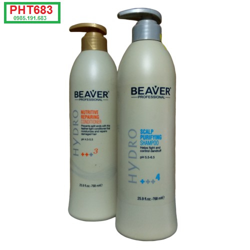 Bộ Dầu Gội Beaver 4+Giảm rụng Sạch gàu Xả 3+ siêu dưỡng 768ml