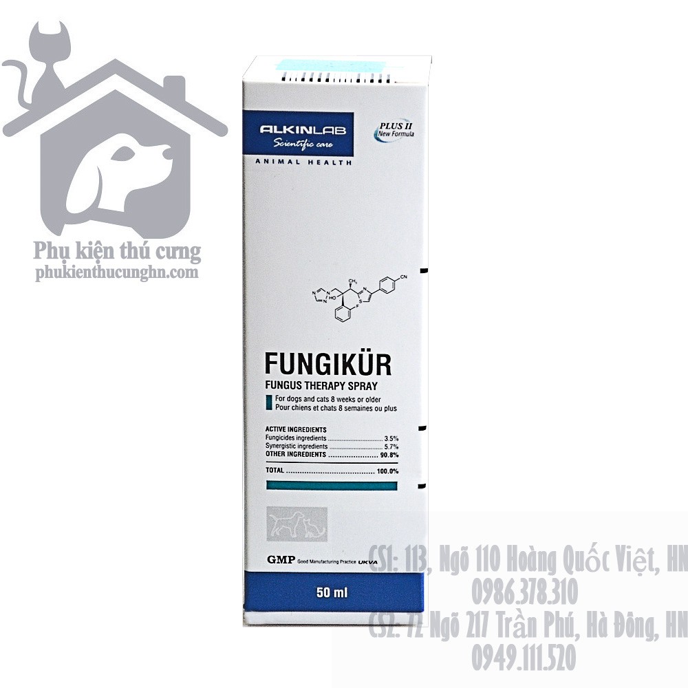 Fungikur 50ml, Xịt nấm mèo và chó - Phụ kiện thú cưng Hà Nội