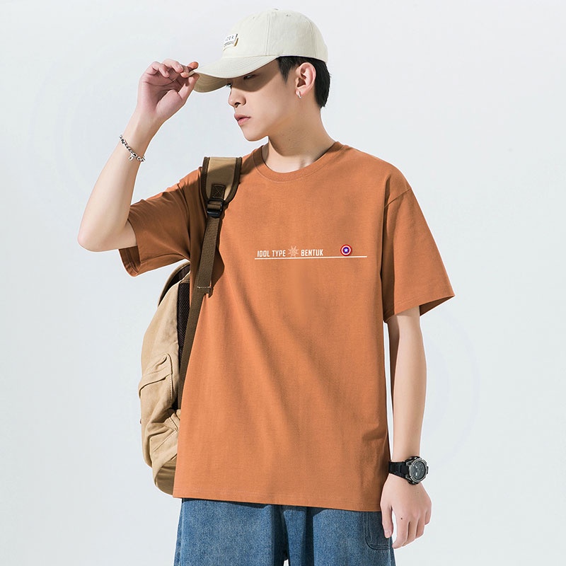 Áo Thun Cotton Tay Ngắn Cổ Tròn Dáng Rộng Thời Trang Mùa Hè Mới Cho Nam
