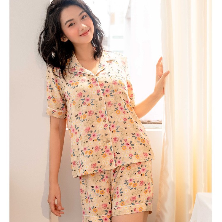 Bộ đồ mặc nhà pijama đùi VIBES Floral Be Py Set