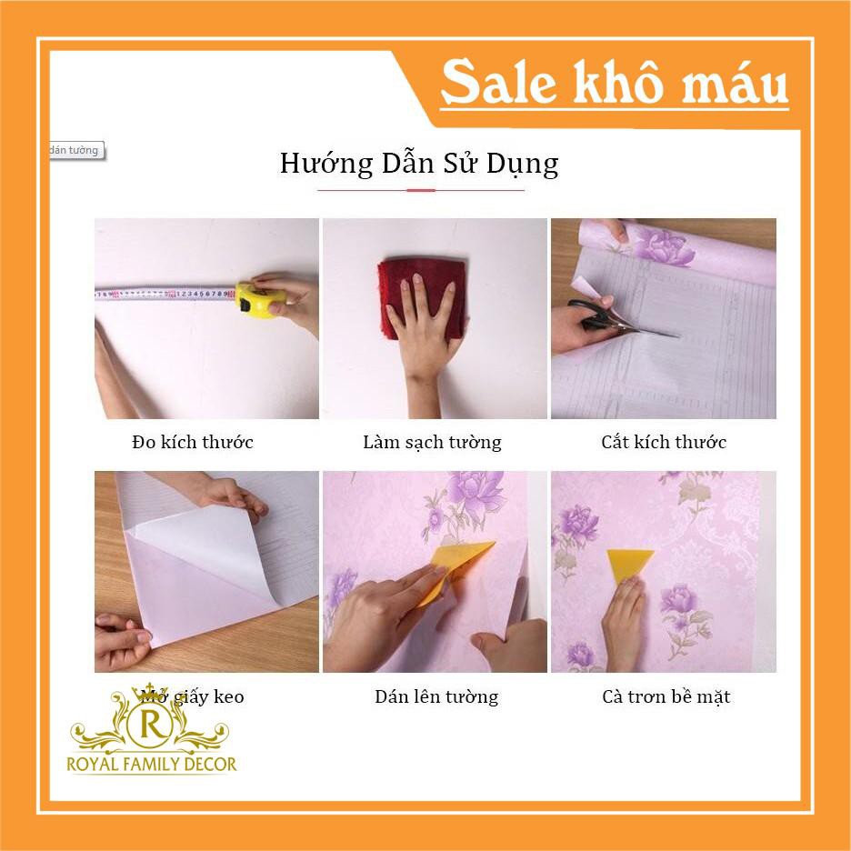 [Xả] 10m Giấy dán tường hoa hồng dây leo nền xanh có sẵn keo bóc dán khổ 45cm giá rẻ nhiều mẫu trang trí phòng, cửa hàng