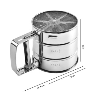 Cốc rây bột inox có tay cầm