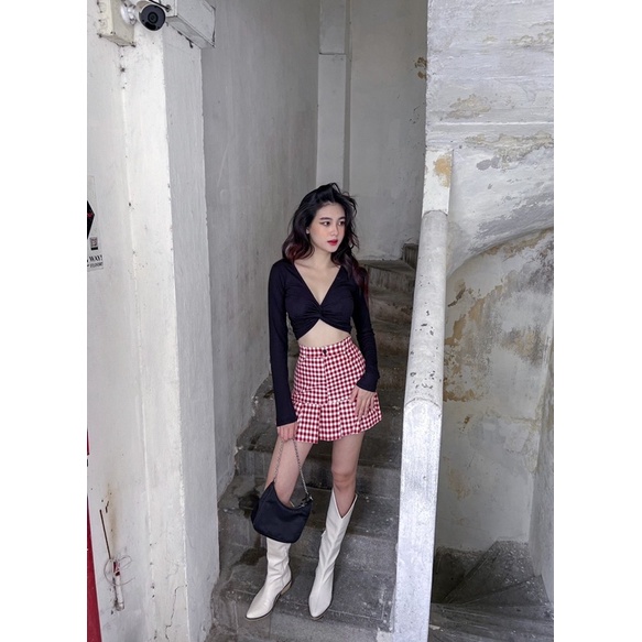 LOVER CROPTOP▪Áo xoắn ngực tay dài