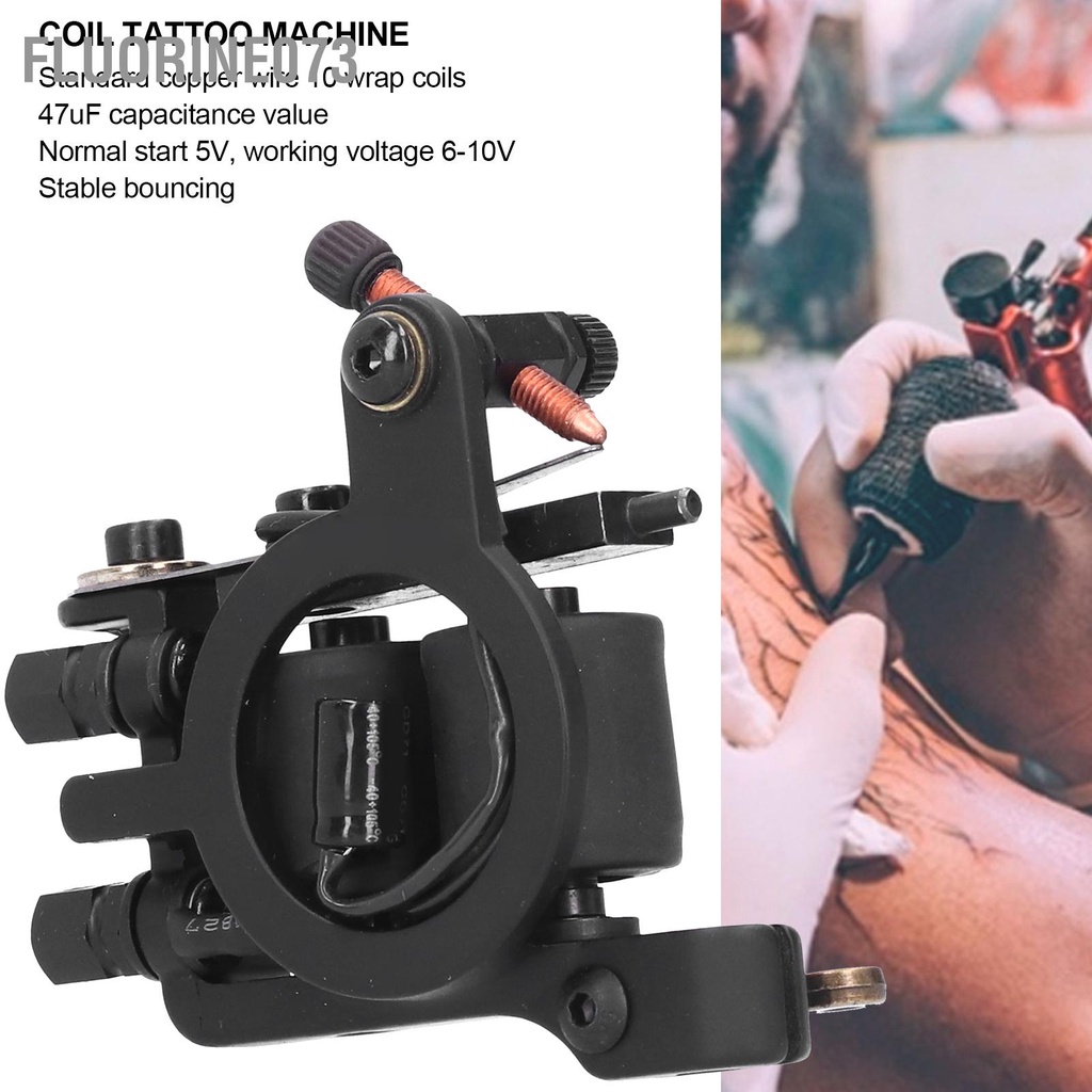 [Hàng Sẵn] Body Art Liner Shader Coil Tattoo Machine 10 Wrap Coils Đúc Máy xăm thiết bị【Fluorine073】