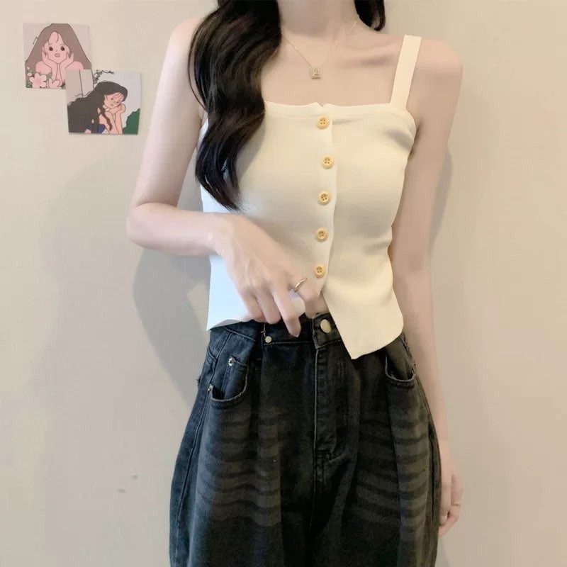 ÁO CROPTOP LEN TĂM NÚT THẬT SuzaHouse N05