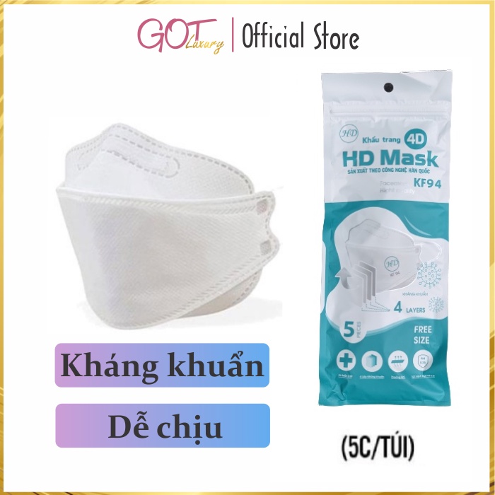 Khẩu Trang Y Tế KF94 (Chữ Tiếng Việt) - Kháng Khuẩn, Chống Bụi Mịn PM 2.5