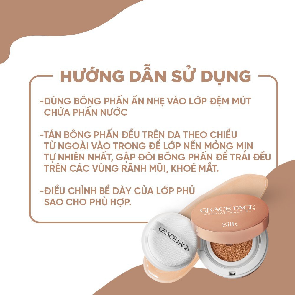 Combo Son kem lì Grace Face Velvet Matte Lipstick 4ml và Phấn nước kiềm dầu Silk Cushion Makeup SPF 40+ PA +++ 15g