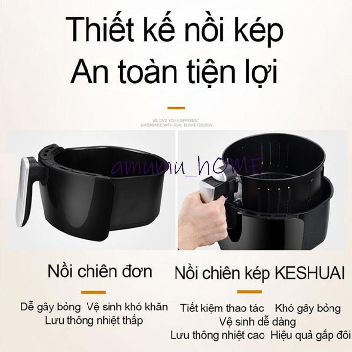 [BH 12 Tháng]Nồi Chiên Không Dầu BOVANA 4,5L-5,5L Công Nghệ Mới An Toàn Cho Mọi Gia Đình, Nồi Chiên Gà, Nồi Chiên khoai