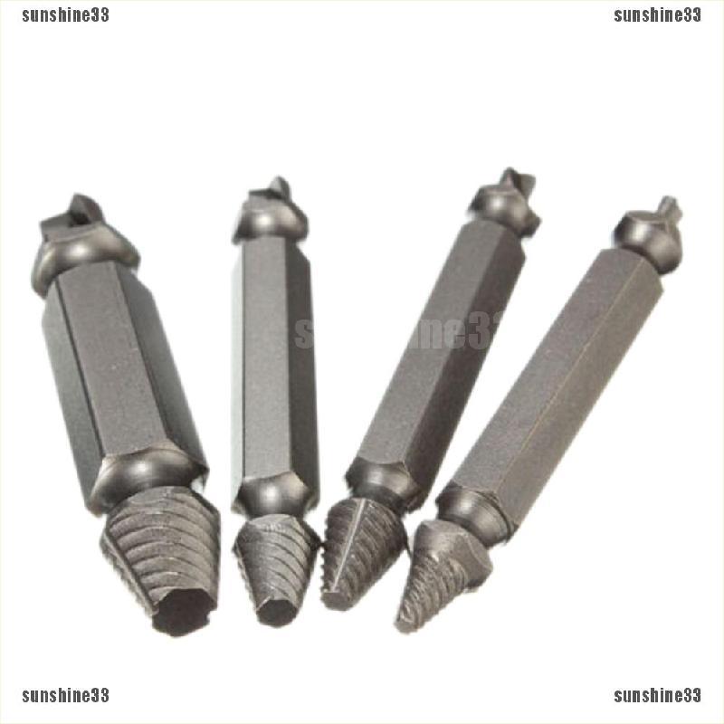 Set 4 Mũi Khoan Tháo Ốc Vít Bị Hư Bằng Thép Không Gỉ
