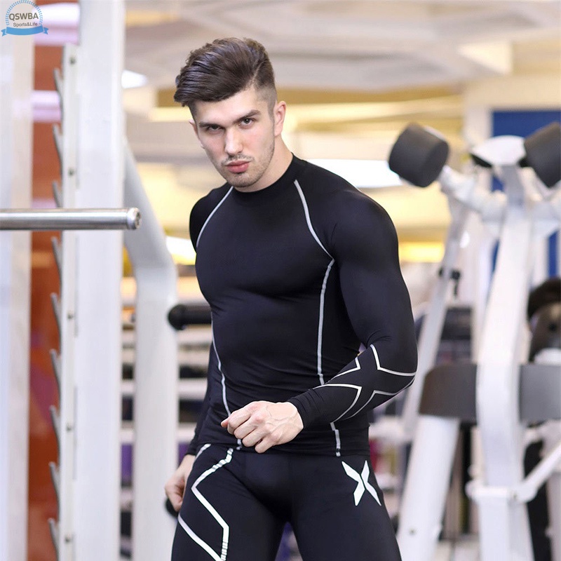 Đồ tập gym Tay Dài Bằng Polyester Linh Hoạt Nhanh Khô Có 6 Kích Cỡ Cho Nam