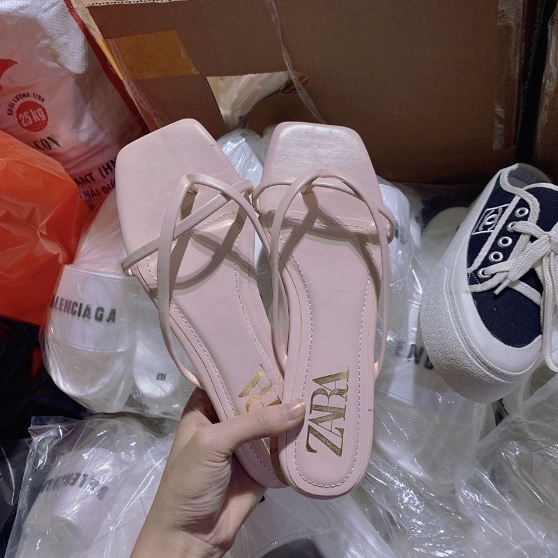 XA KHO dép xỏ ngón màu hồng nữ tính kiểu dáng đơn giản