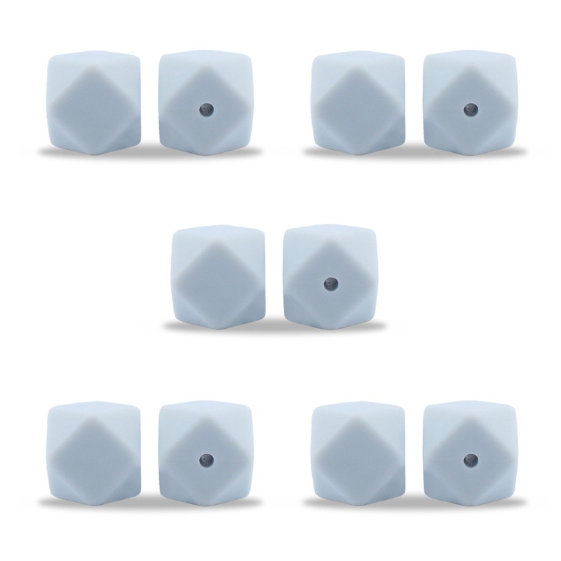 Bộ 10 Chuỗi Hạt Đá Bát Giác Bằng Silicone Làm Vòng Đeo Tay / Dây Chuyền / Vòng Cổ Handmade DIY Cho Bé
