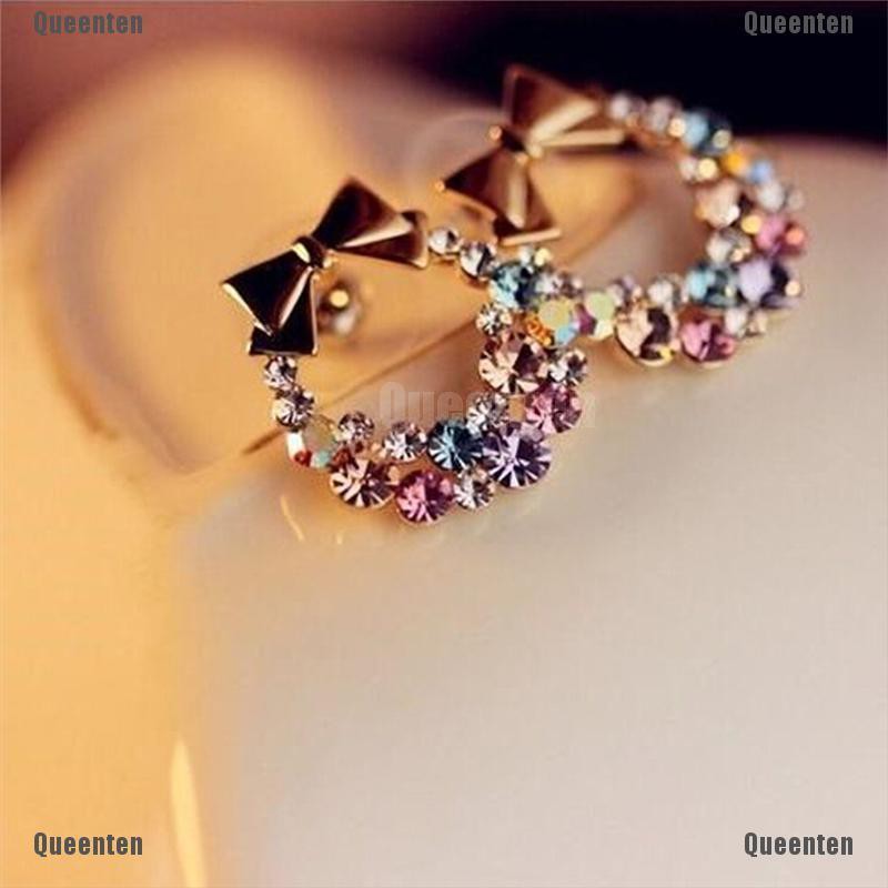 ★Queen★1pair Fashion Women Lady Elegant Crystal Rhinestone Ear Stud Earrings Jewelry