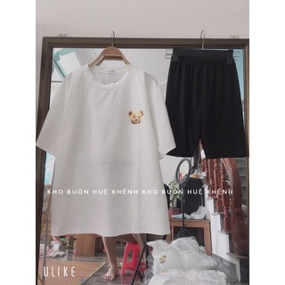 Set bộ áo phông Gấu kèm quần legging ngố ảnh thật