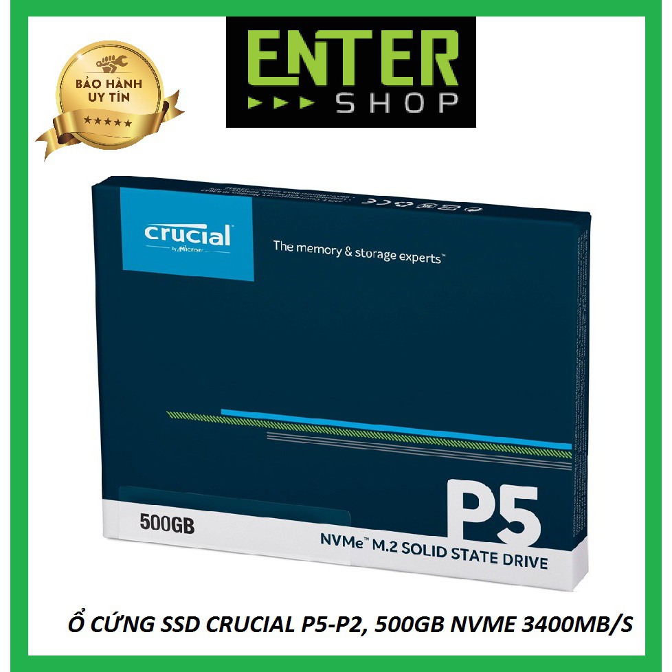 Ổ Cứng SSD Crucial P.2 - P.5 , 500gb NVME 3400mb/s