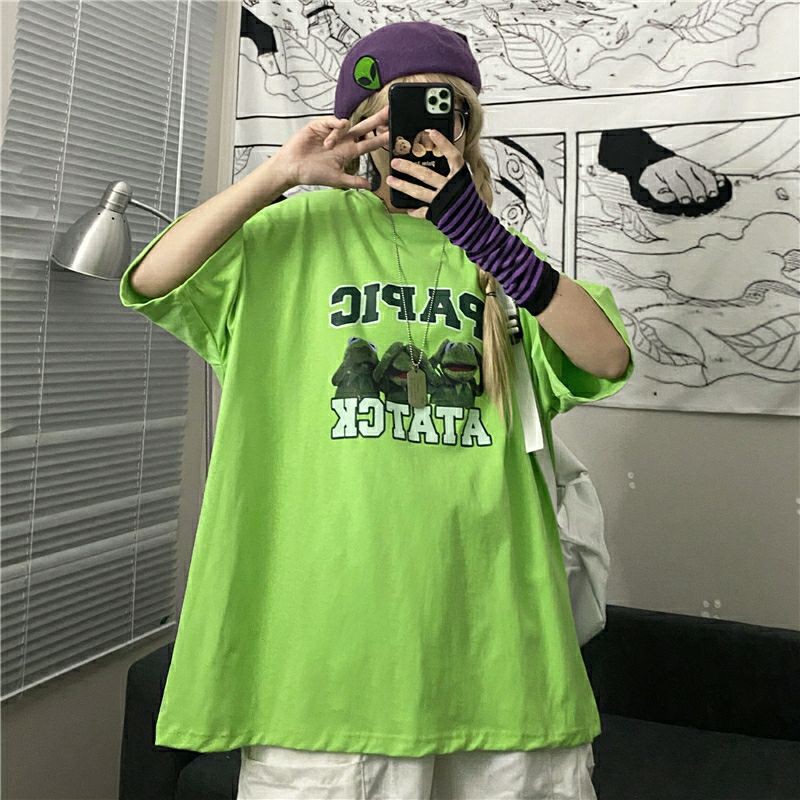 áo thun nữ form rộng unisex oversize ba chú ếch