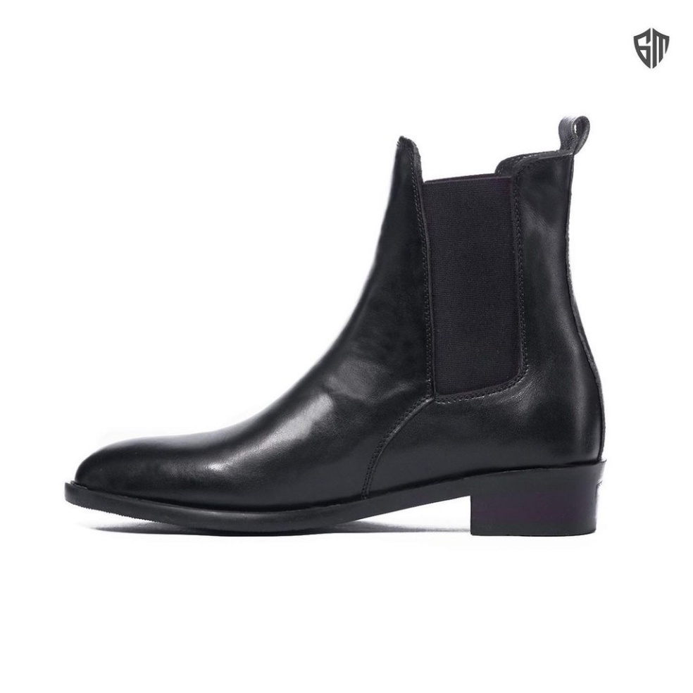 Giày nam Heels Chelsea Boots thời trang chất liệu da bò nguyên tấm đế độn 4.5cm
