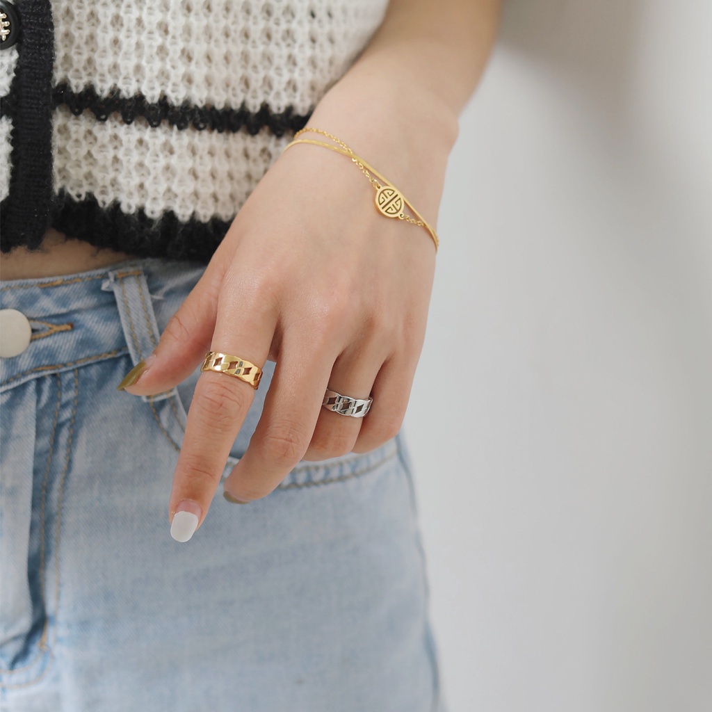 [FreeShip] Nhẫn nữ titan xích J6-204 - CAM KẾT KHÔNG BAY MÀU