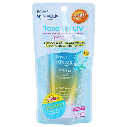 Tinh chất chống nắng nâng tông dành cho da khô/ thường Sunplay Skin Aqua Tone Up UV Essence (Mint Green)