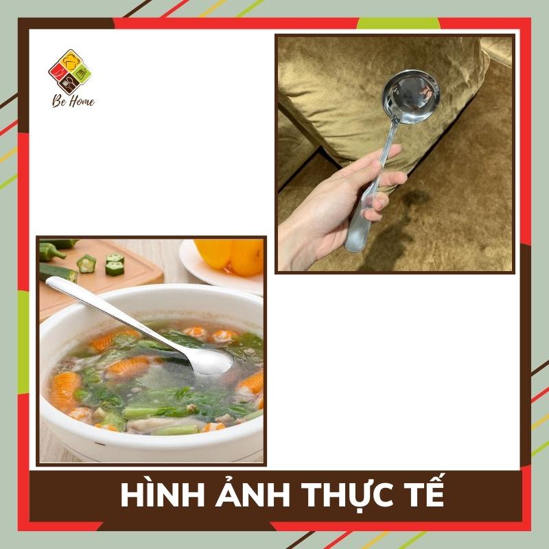 Muôi múc canh inox Rehang BEHOMEMALL Muỗng canh inox vá múc canh inox dày dặn chắc chắn