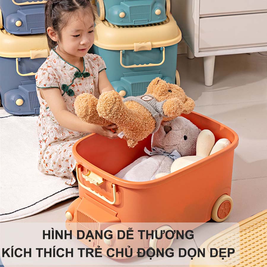Thùng Đựng Đồ Đa Năng Có Bánh Xe, Đựng Đồ Chơi Hình Ô Tô Có Thể Chơi L.eGo Q013
