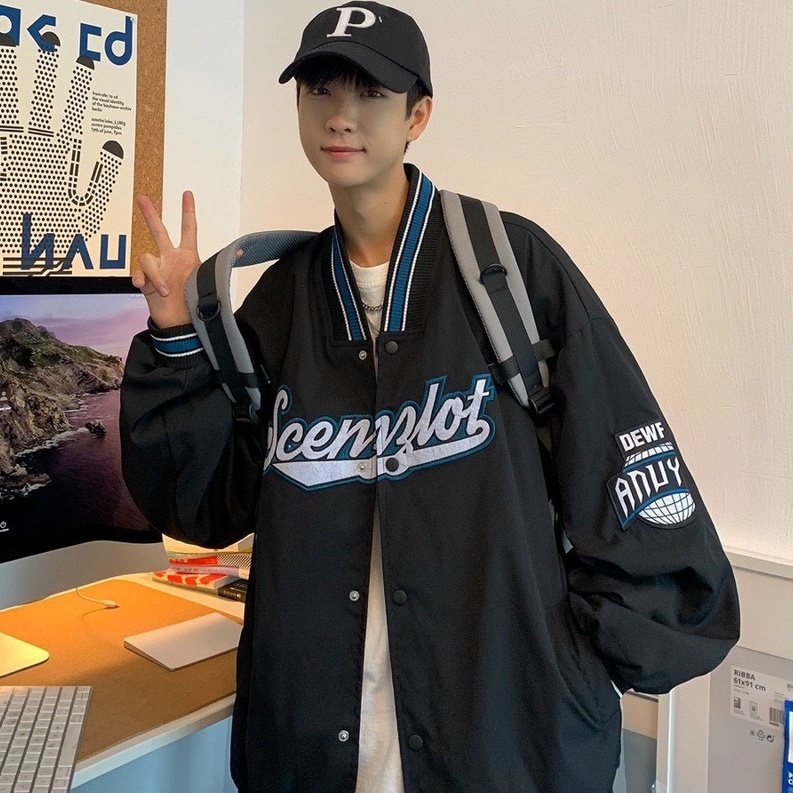 Áo Khoác Bomber Nam Nữ Unisex In Chữ Dù 2 Lớp Ulzzang
