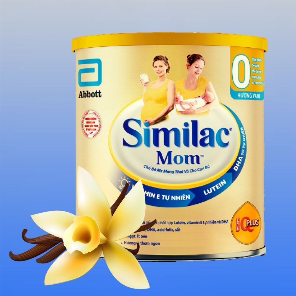 [Tặng 11 gói similac 36,5g] Combo 2 lon sữa bầu Abbott Similac mom hương Vani 400g & hương dâu 400g