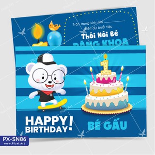 [Combo] Thiệp thôi nôi –  sinh nhật theo yêu cầu Pluxi (PX_SN86)