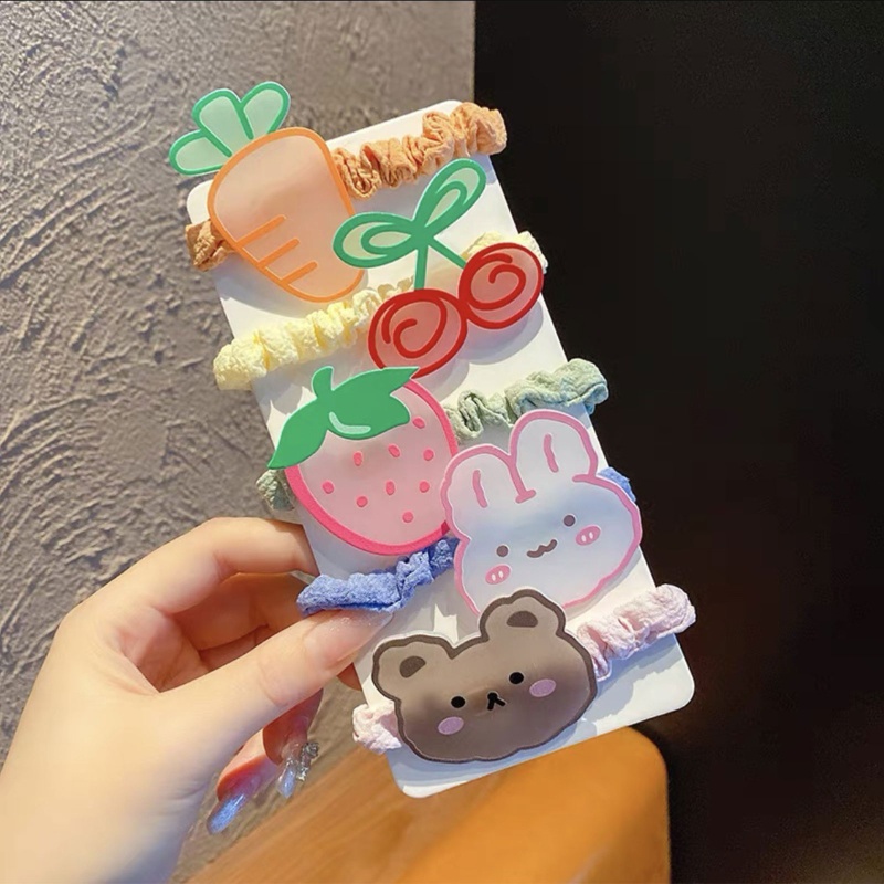 Dây Buộc Tóc Hình Hoạt Hình Đơn Giản Dễ Thương Dành Cho Bé Gái