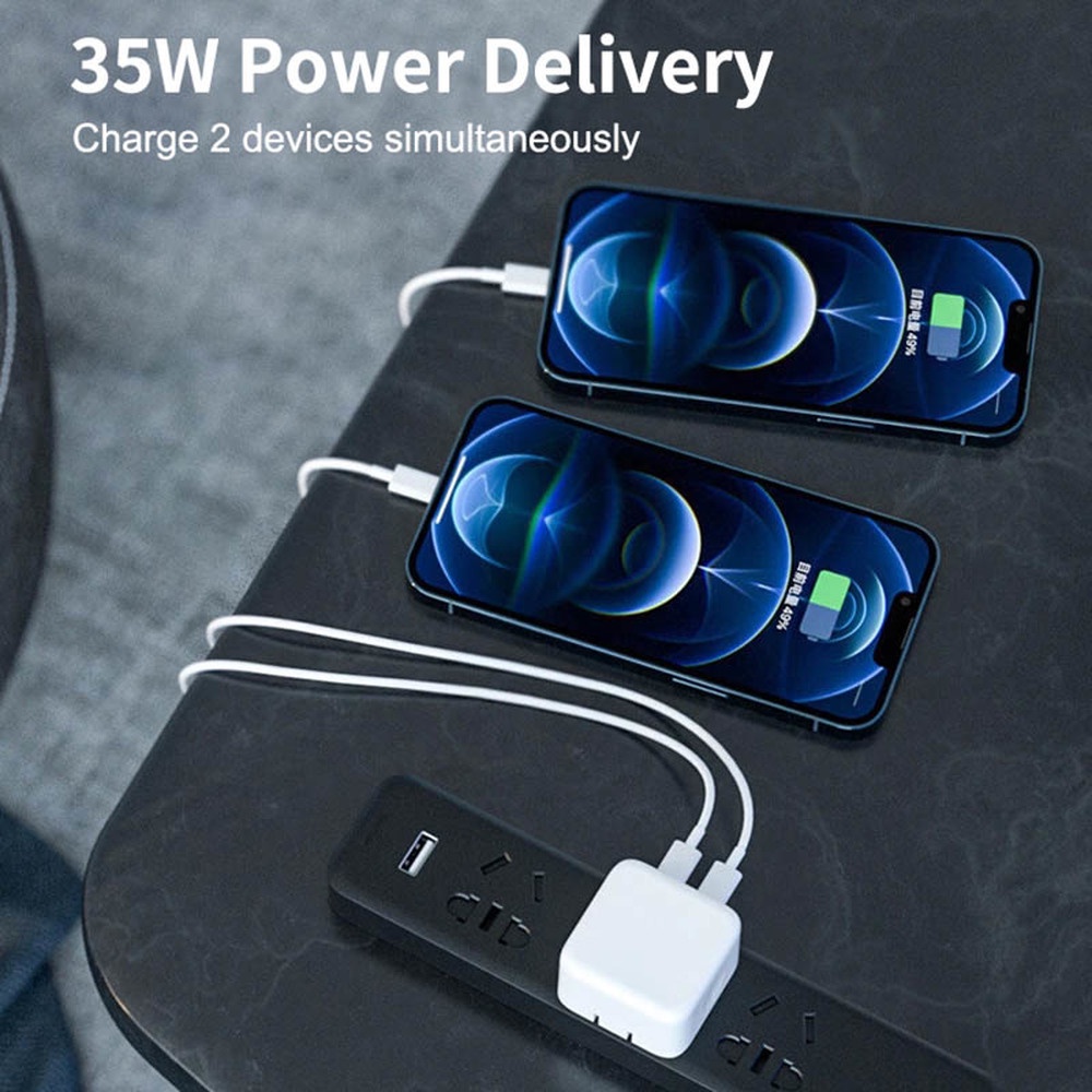 Cốc Sạc Nhanh PD Kép 35W EU / US Cổng USB Type c Cho Điện Thoại