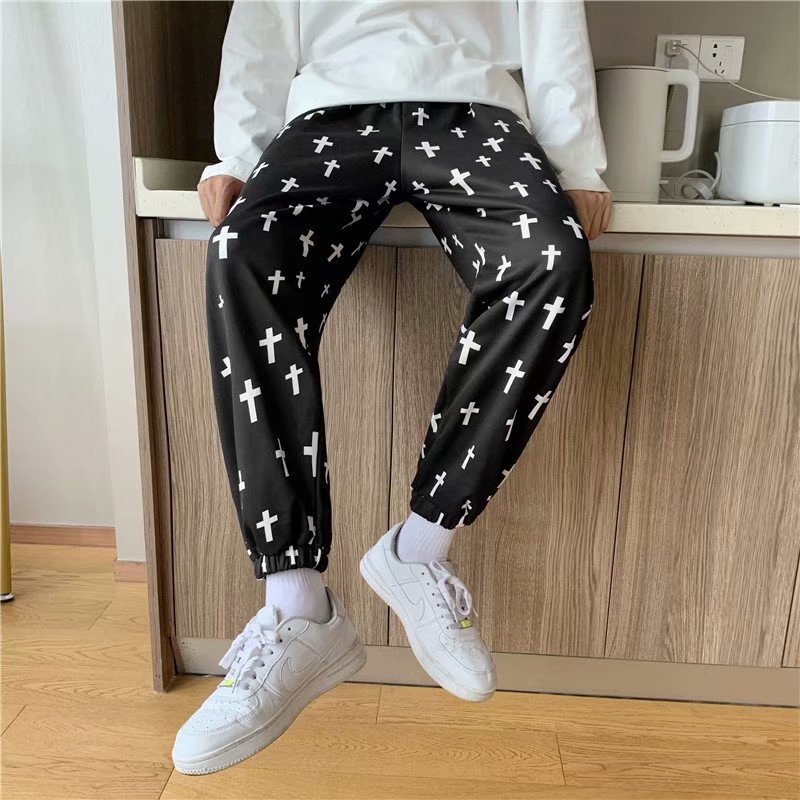 Men's Jogger pants Korean fashion personality pattern size M-2Xl