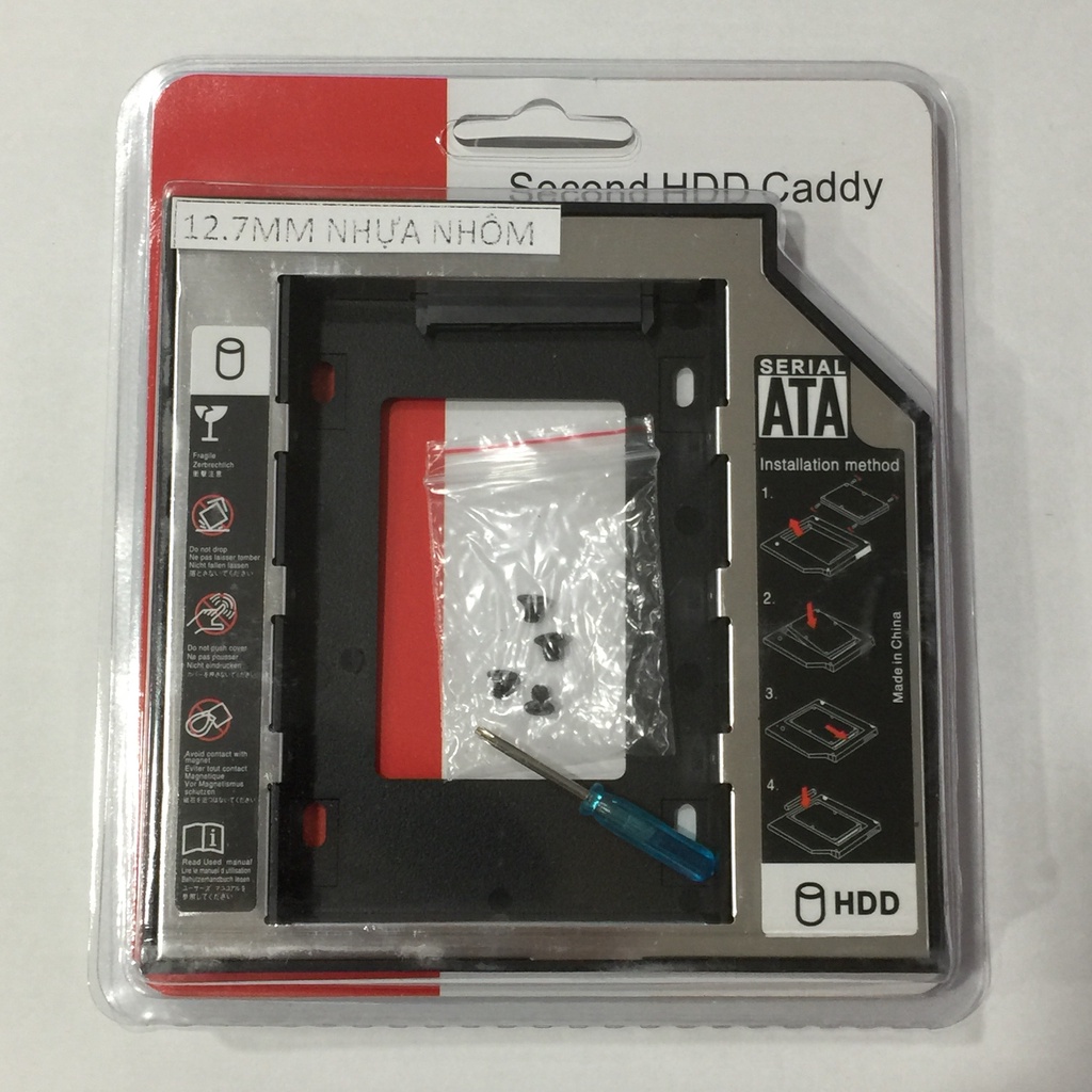 HDD CADDY 2.5 12.7MM NHỰA NHÔM