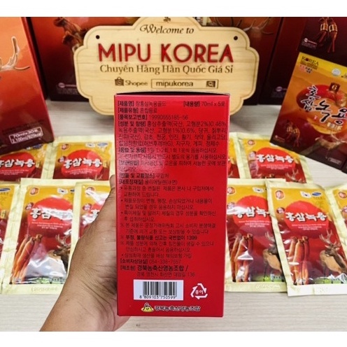 ( Date 1/2025) Nước Hồng Sâm Nhung Hươu Kanghwa Hàn Quốc, hộp 30 gói x 70ml