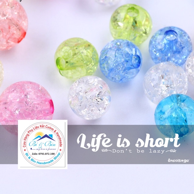 Gói Hạt Chuỗi Băng Tuyết 8-10mm Làm Vòng Đeo Tay, Trang Sức Handmade